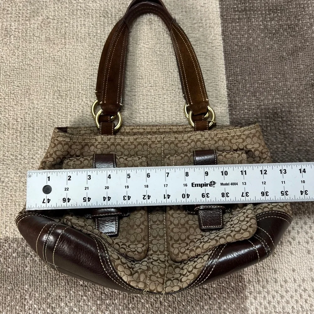 Vintage Y2K Coach 3646 Soho Signature Shoulder Bag Buckle Satchel Brown